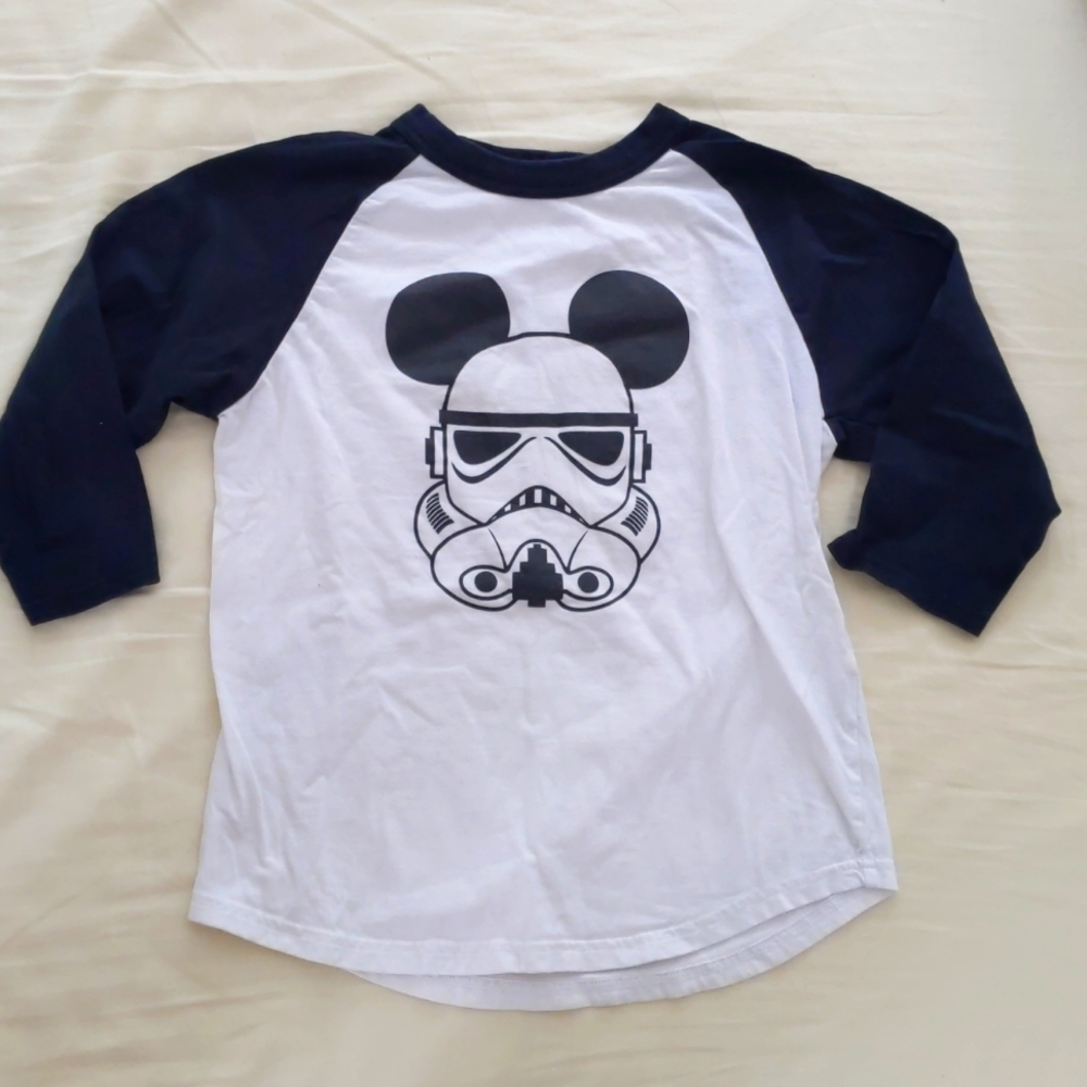 Mickey Mouse Stormtrooper Youth Baseball 3/4 length sleeve T-shirt